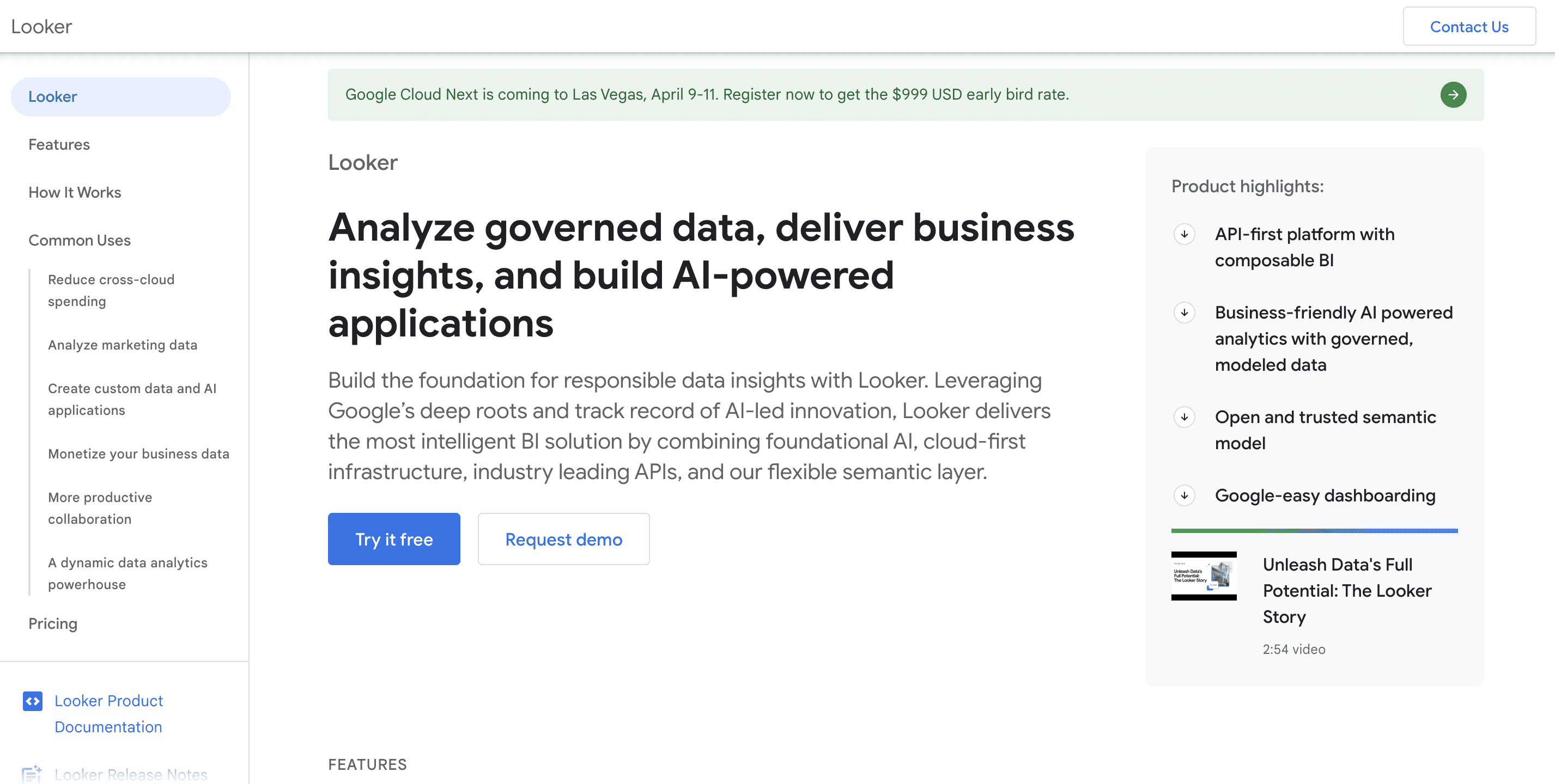 Looker - Alternative to Qlik Sense