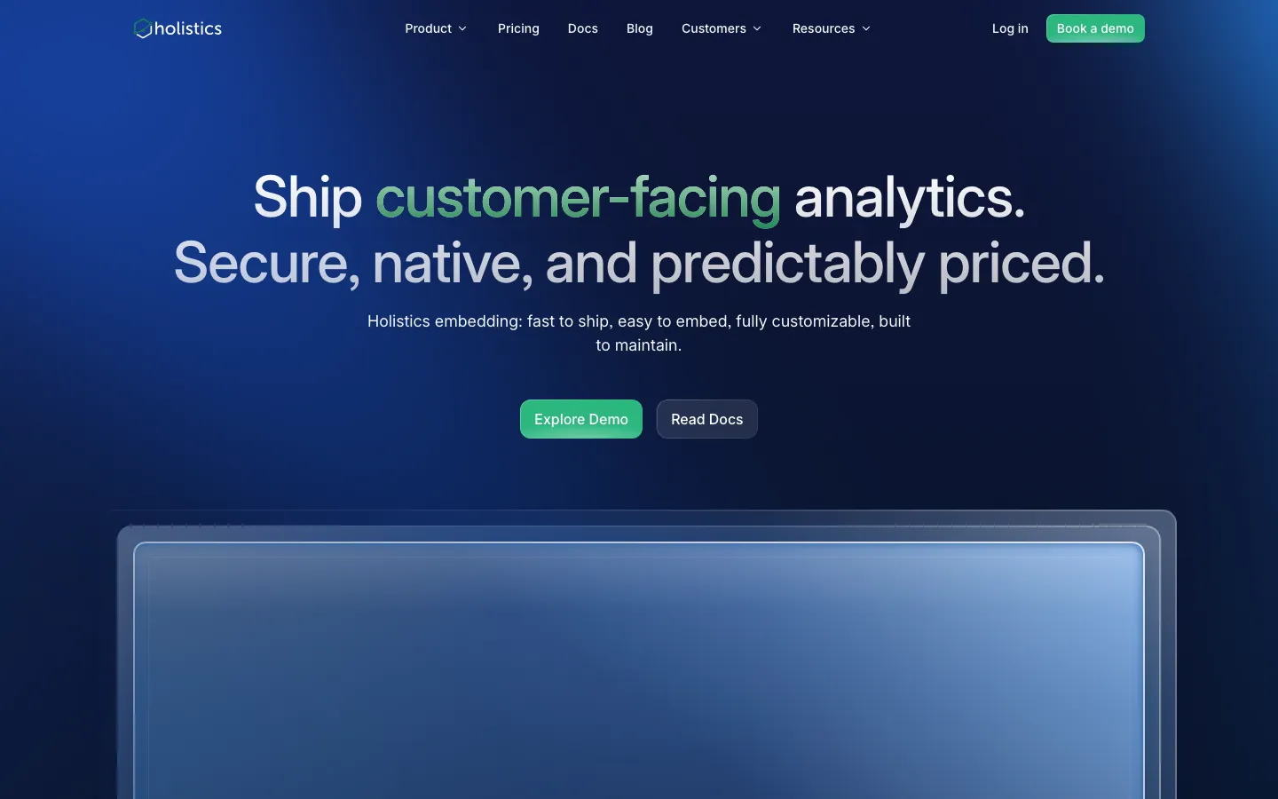 Holistics embedded analytics page