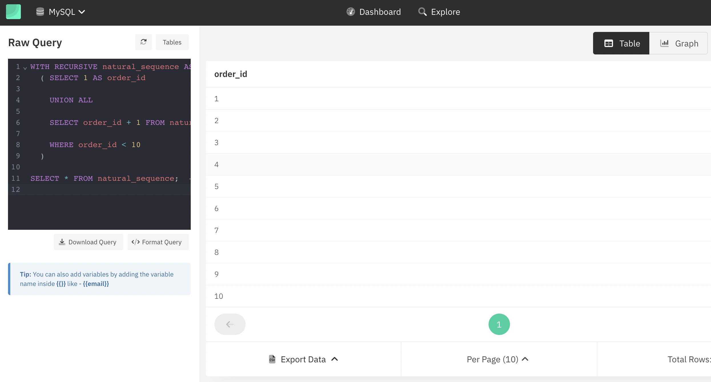 Recursive CTEs in MySQL