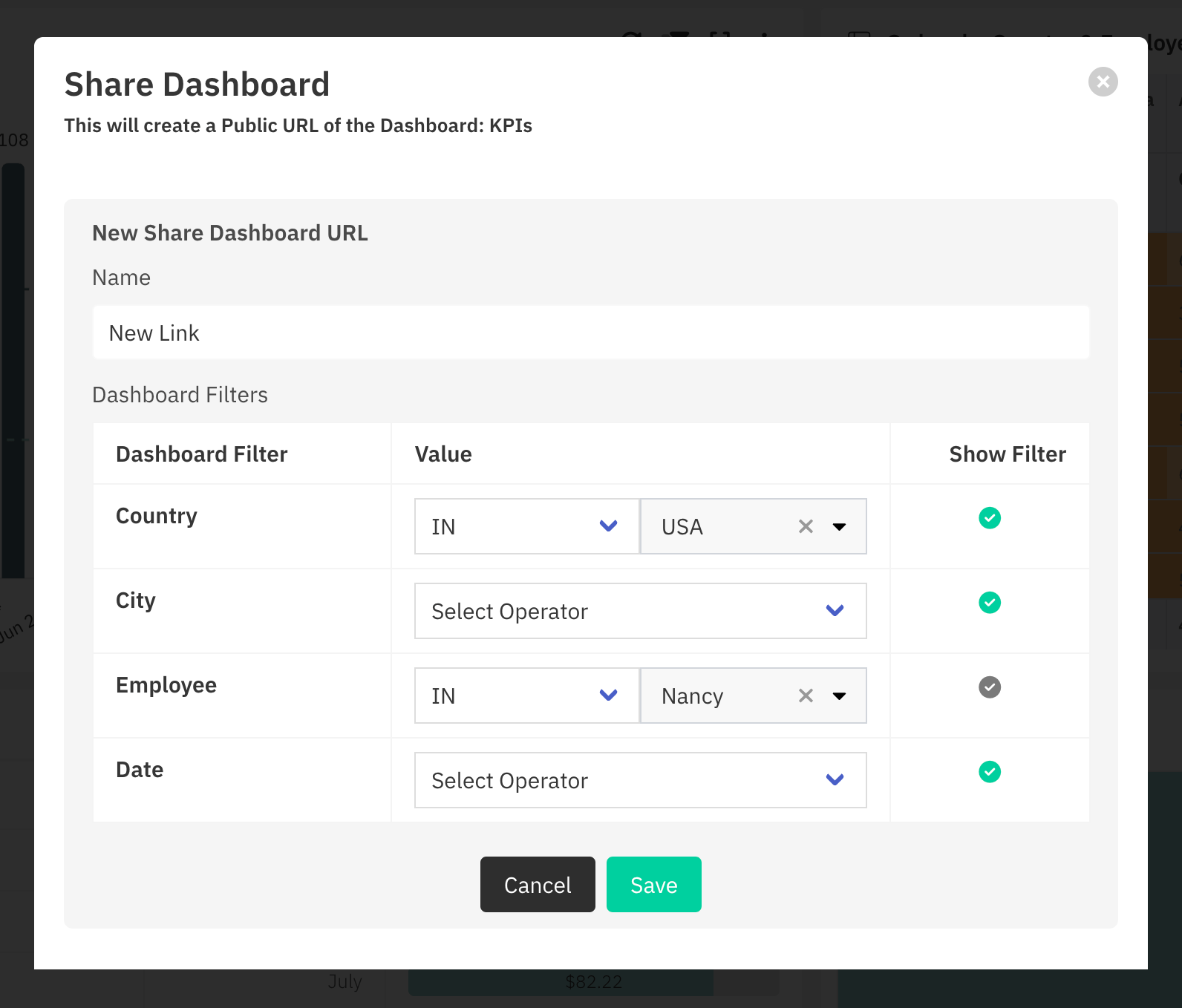 Public Dashboard Form