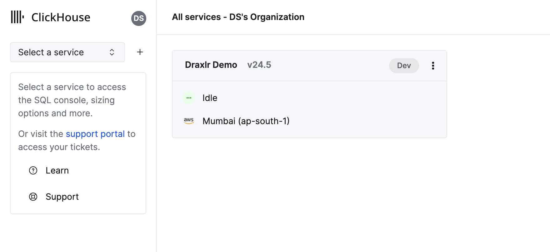 Draxlr ClickHouse select service