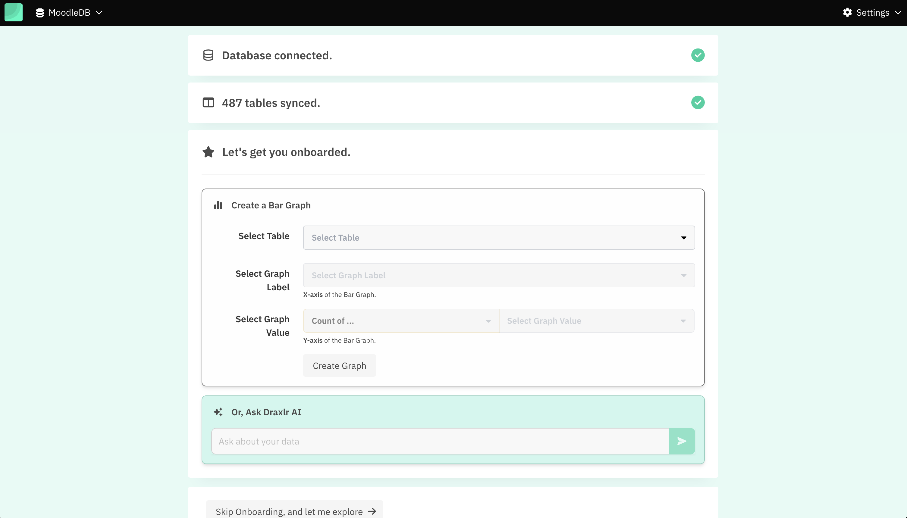 Draxlr database synced