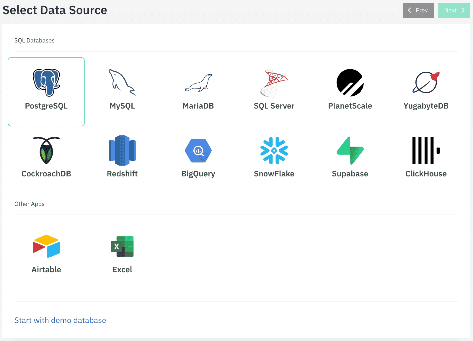 Draxlr Select PostgreSQL