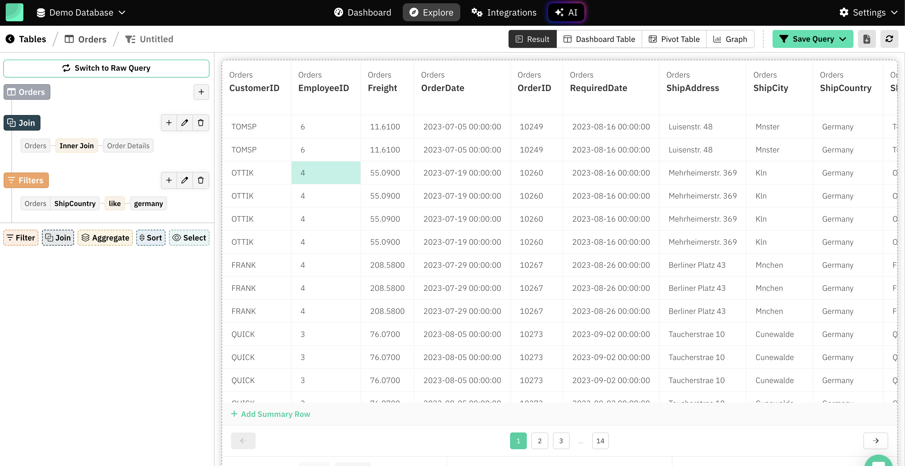 Draxlr Query Builder
