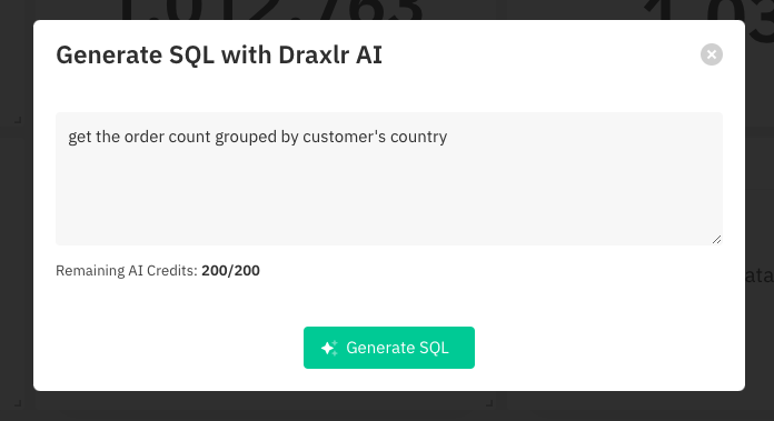 How to generate SQL query with AI - Navbar